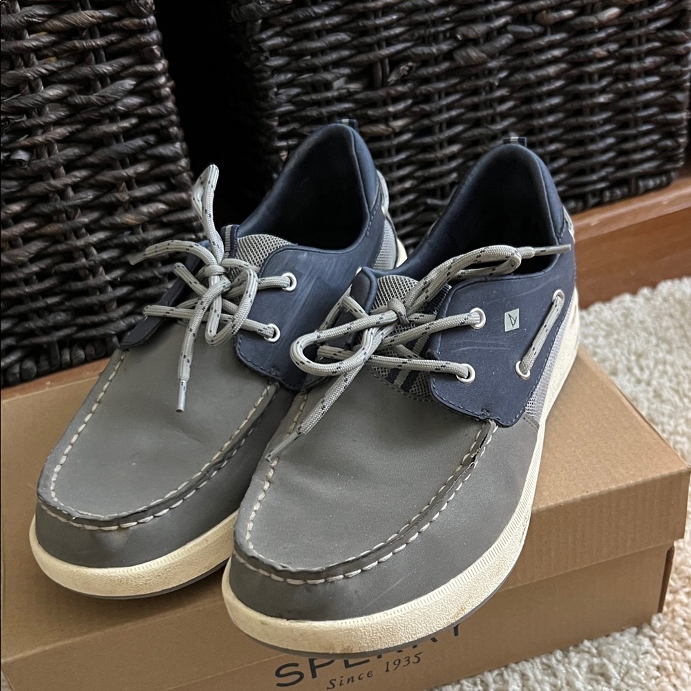 Sperry Kids Navy and Gray Boat Shoes
